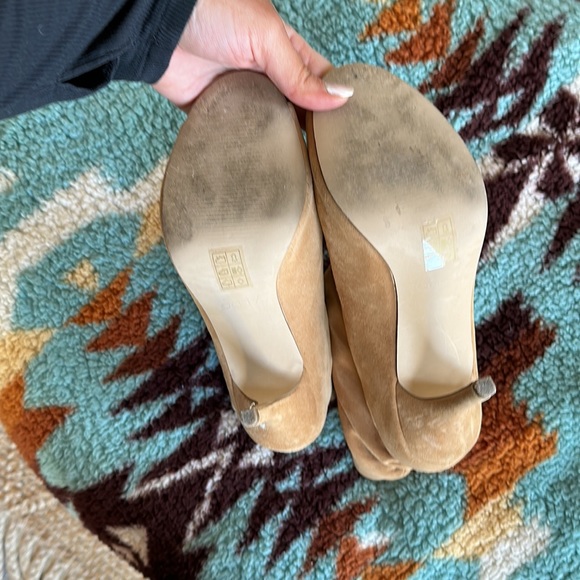 Aldo Open Toe Booties Camel Size 10 - Picture 3 of 5